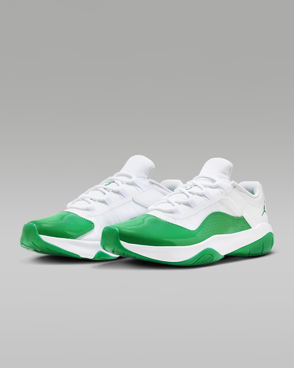 Green and white jordan 11 top